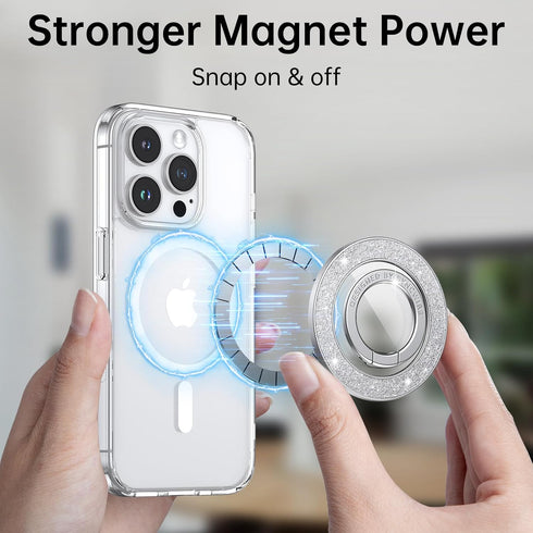 Syncwire Magnetic Phone Grip for MagSafe, Bling Magnetic Phone Ring Holder, 360° Rotation with Floating Effect Cell