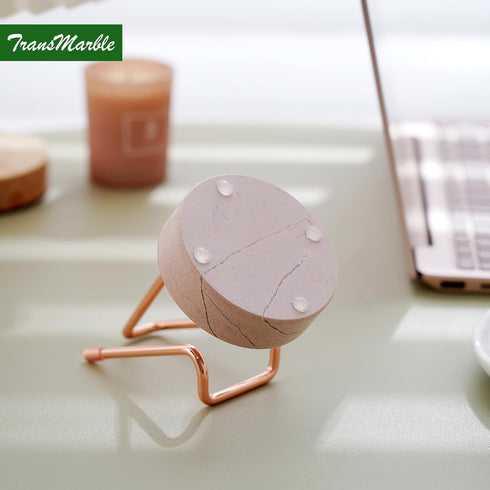 TransMarble Marble Phone Stand with Metal Holder, Charging Available While Using, Swipe Up to Unlock, Made of Natural