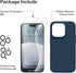 GONEZ iPhone 14 Pro Case - Dark Blue, Shockproof Liquid Silicone, Soft Anti-Scratch Lining + 2 Screen & Camera