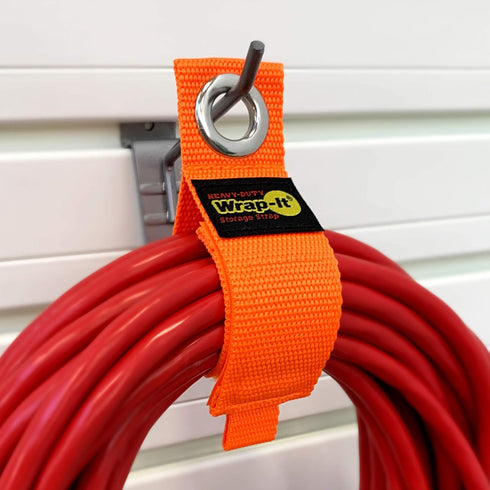 Heavy-Duty Wrap-It Storage Straps - 10-inch (6-Pack) Blaze Orange - Garage Organizer and Electric Cord Holder for Garage Essentials by Wrap-It Storage