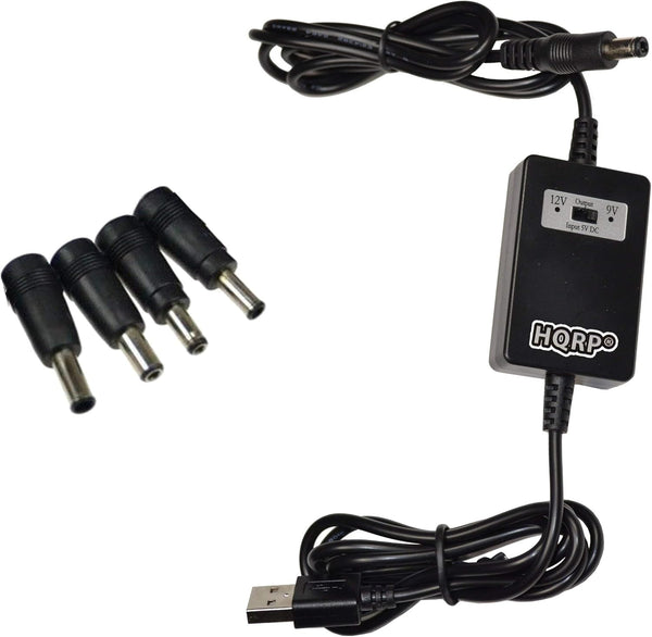 HQRP 5V USB to DC 9V 12V Step-Up Converter Cable for External Battery Pack, Laptop, Tablet, Router, Speaker, CCTV
