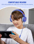 New bee Kids Headphones for School with Microphone KH20 HD Stereo Safe Volume Limited 85dB/94dB Foldable Lightweight On-Ear Headphone for boy Mac/Android/Kindle/Tablet/Pad(Royal Blue)
