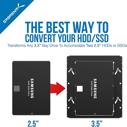 SABRENT Internal Hard Disk Drive Mounting Bracket Kit, 2.5 Inch to 3.5 Inch (BK-HDDH)