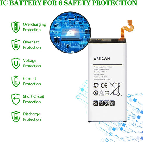 Galaxy Note 9 Battery Replacement, EB-BN965ABU Battery for Samsung Galaxy Note 9 with Repair Tool Kit and Adhesives