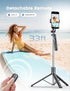 kzomKzoo 67 360 Selfie Stick Tripod with Light, Basic Phone Stand for iPhone & Samsung, All-in-One Extendable Tripod