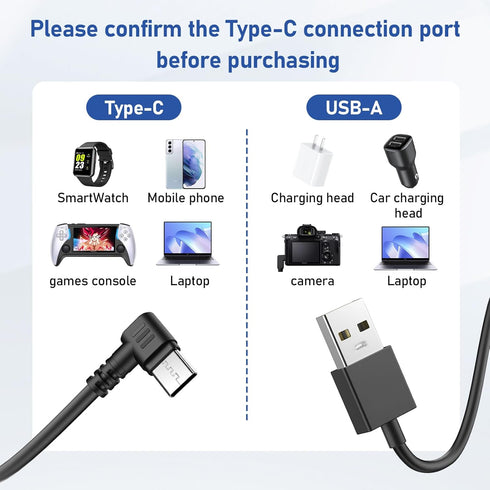 Dash Cam Charging Power Cable, USB-C Car Charging Cable, Mini Type-C Charging Cable for Dash Cam/Camera