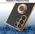 Samsung Galaxy S24 Ultra Shockproof Case, Slim Soft Protective Cover with 360° Rotatable Ring Holder, Black, Rose Gold
