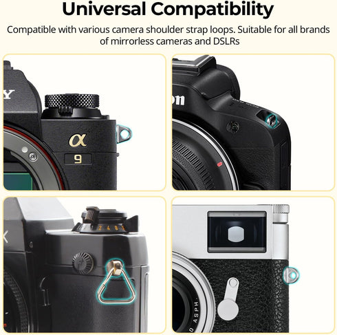 Adjustable Braided Shoulder Strap for Cameras - SmallRig Neck & Shoulder Strap with O-Ring and Leather Pad