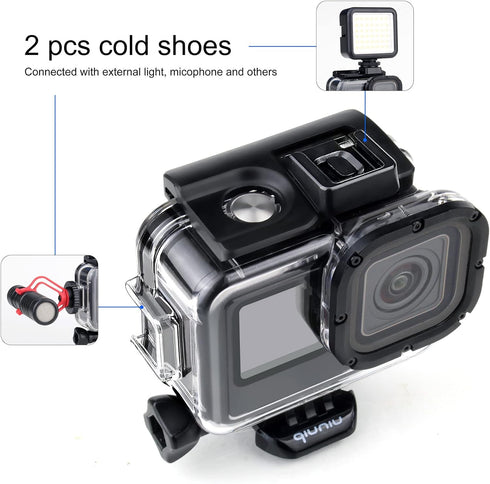 Standard Protective Waterproof Dive Housing Case for GoPro Hero 9, 10, 11, 12, Up to 45 Meters, Transparent