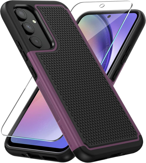 FNTCASE Dual Layer Shockproof Protective Case for Samsung Galaxy A54-5G, Non-Slip Matte Textured, Heavy Duty Rugged TPU