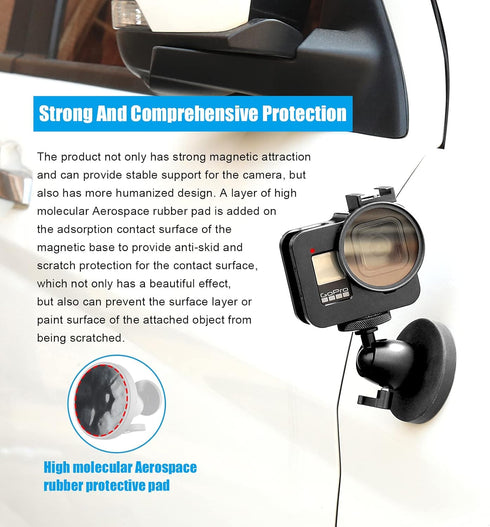 Magnetic Camera Stand - Mini Ball Head Heavy Duty Metal for Secure Attachment to Steel or Other Magnetic Surfaces
