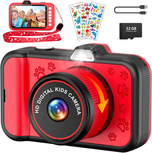 Kids Camera with 3.5 Inch Screen, One Button Operation, Digital Snaps, Magnification Shot Mode, Selfie Toy Camera for