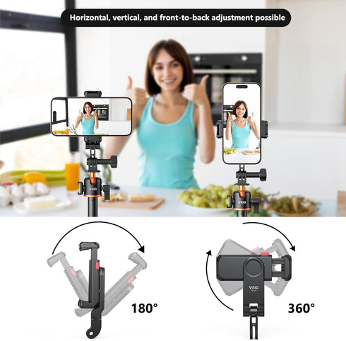 VRIG 11 10 9 8 7 6 5, 2, iPhone13 Phone Holder/Hot Shoe Mount Adapter Kit Compatible with Action Camera GoPro Hero DJI
