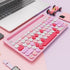 HUO JI Wireless Keyboard - Multi-Device Bluetooth and 2.4G Dual Mode for iPad, iPhone, PC, Smart TV, Pink