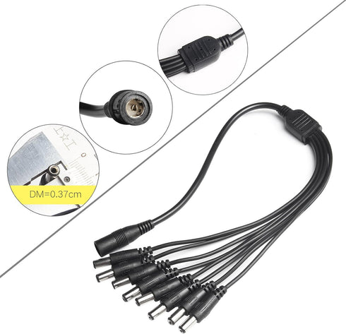 DC 12V 5A Power Supply Adapter with 8 Splitter Power Cable for Security Camera CCTV DVR Surveillance Systems