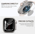 2 in 1 Waterproof Case for Apple Watch 45mm, Tempered Glass Protective PC Back Cover Accessories