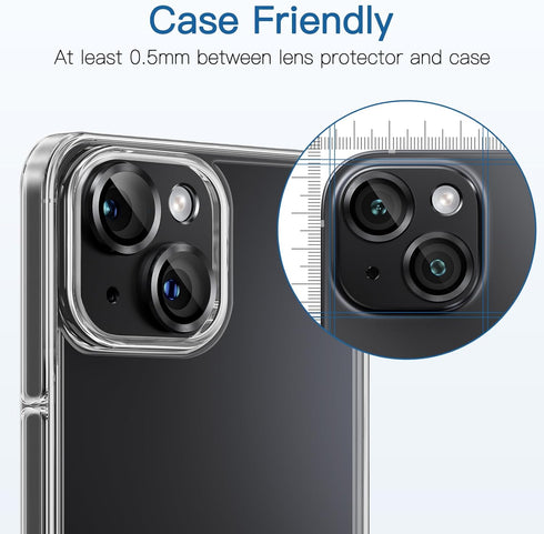 Uniwit [2 Pack 14/14 Plus,9H Camera Lens Protector for iPhone Tempered Glass,Aviation Aluminum Plate Cover,Night