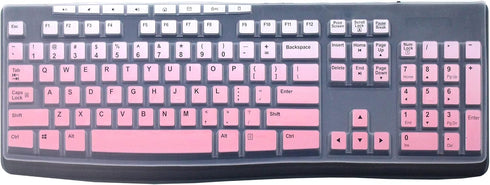 Ultra Thin Desktop PC Silicone Clear Keyboard Cover, Compatible with Logitech MK295 MK275 MK270, Gradient Pink
