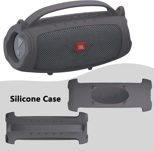 Silicone Cover Case Compatible with JBL Charge 4/Charge 5, Soft Skin Sleeve for Bluetooth Speaker Accessories (Gray)