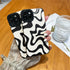 iPhone 14 Phone Case, Soft PU Leather TPU with Cute Art Wavy Painted, Slim Protective Shockproof Compatible with iPhone