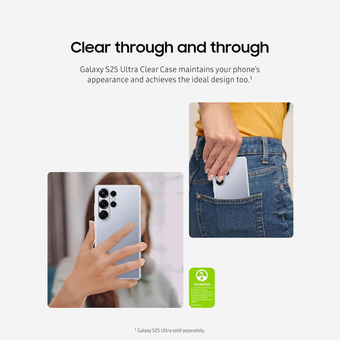 Samsung S25 EF-QS938CTEGUS Galaxy Ultra Clear Phone Case, Transparent Protective Cover, Sleek and Smooth Design