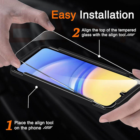 Milomdoi 3 Pack Screen Protector for Samsung Galaxy A15 5G with Tempered Glass Camera Lens Protector, Case Friendly