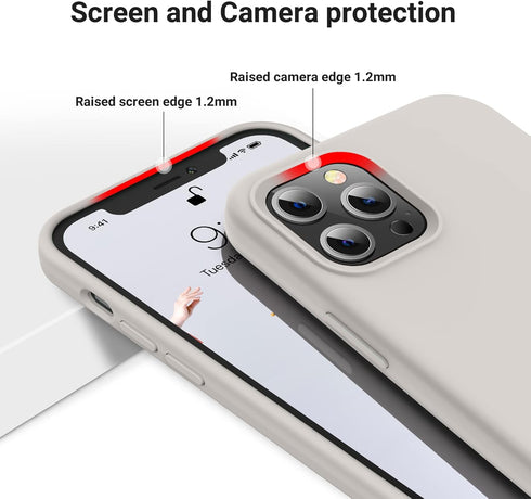 OTOFLY Compatible with iPhone 12 Pro Max Case, Premium Soft Liquid Silicone Rubber Full-Body Protective Bumper Case