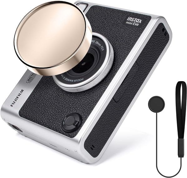 Mini EVO Lens Cap, Protective Cover Compatible with Fujifilm Instax Mini Evo, Champagne Gold