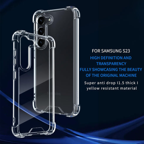 KIOMY Clear Case for Samsung Galaxy S23 5G, Shockproof Bumper Protective Cover with Hard PC Back & Flexible TPU
