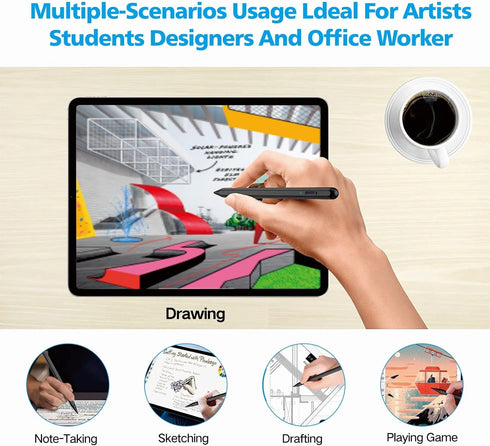 Stylus Pen for iPad 2018-2024, Apple Pencil with Palm Rejection for iPad 10th/9th/8th/7th/6th Gen, iPad Pro 11/12.9",