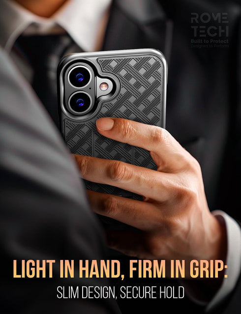 Rome Tech 17 Compatible with iPhone Case with Belt Clip, Heavy Duty Rugged Holster Cover with Kickstand, Shockproof