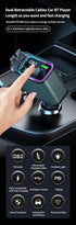 GXY KIT 3 1 Mp3 65W 18W 2 Charging,2 in Retractable Car Charger Adapter & FM Transmitter Bluetooth Player- Max +