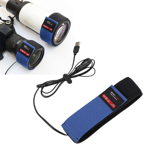 Zopsc Lens Heater Strip, 3 Temperature Adjustable USB Dew Heater for Telescopes, Cameras,