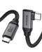 Silkland USB C Monitor Cable Right Angle 4FT, 8K@30Hz 5K/4K@60Hz Display, 20Gbps