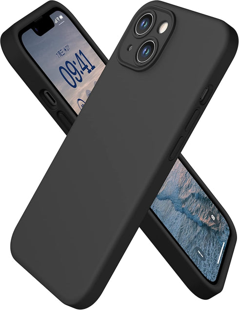 CellEver Heavy-Duty Silicone Case for iPhone 14 Plus, Black Military Drop Protection with Camera Shield and