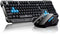 Soke-Six Keyboard Mouse Combos, Waterproof Multimedia 2.4GHz Wireless Gaming Keyboard with Ergonomic Mouse