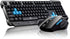 Soke-Six Keyboard Mouse Combos, Waterproof Multimedia 2.4GHz Wireless Gaming Keyboard with Ergonomic Mouse