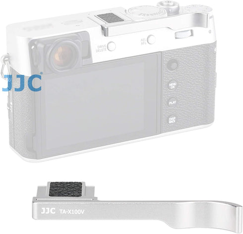JJC TA-X100V Silver Thumbs Up Grip for Fuji X100V Camera, Hot Shoe Thumb Grip, Premium Aluminium Alloy