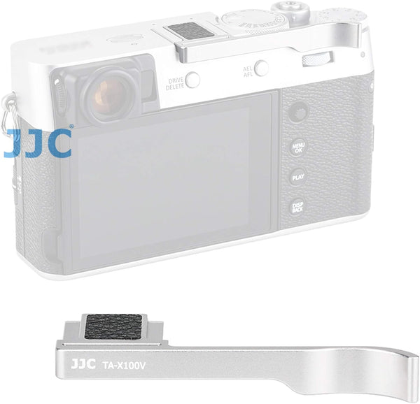 JJC TA-X100V Silver Thumbs Up Grip for Fuji X100V Camera, Hot Shoe Thumb Grip, Premium Aluminium Alloy