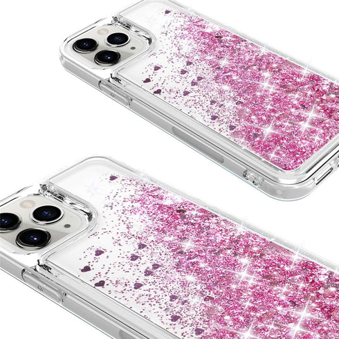Compatible with iPhone 12 and 12 Pro Case, Bling Flowing Liquid Floating Glitter TPU Protective Case 6.1 inch