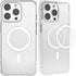 metisinno Magnetic Base Compatible with PopSocket Phone Grips and iPhone MagSafe Cases, Clear & White