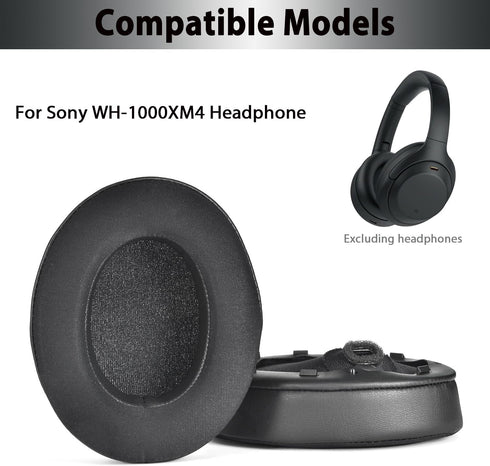 Adhiper Replacement Earpads for Sony WH-1000XM4 (WH1000XM4) Noise Canceling Headphones, Ear Pads Cushions with Soft Cooling Gel,Noise Isolation Memory Foam(Black)