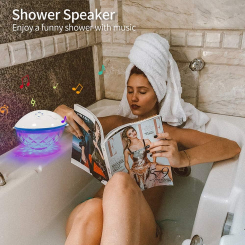 Floating Pool Speakers with Colorful Lights, Bluetooth Wireless, IPX7 Waterproof, Built-in Mic, Crystal Clear Sound