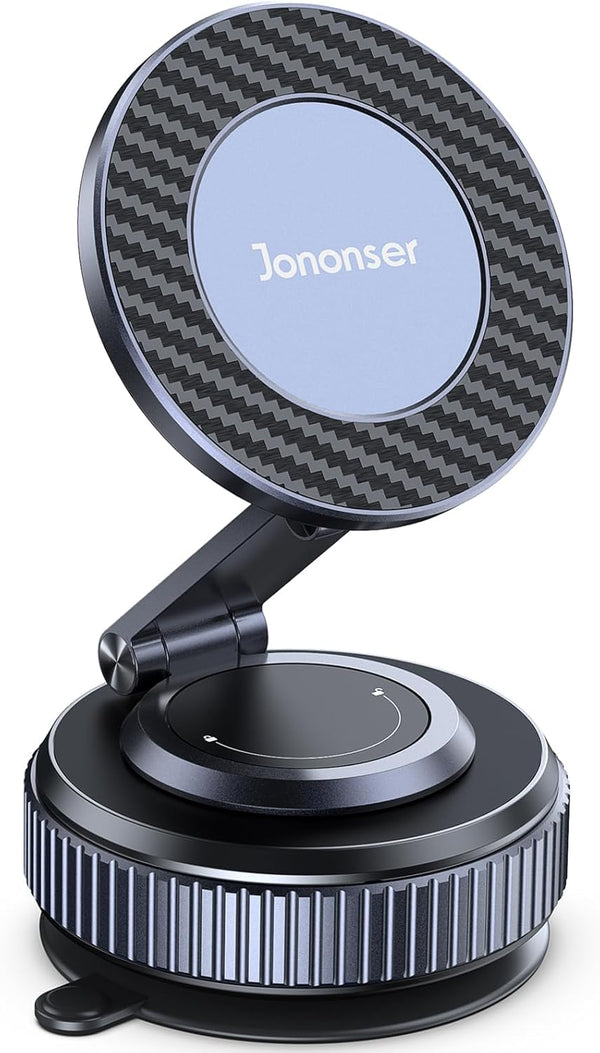 Jononser Suction Phone Mount for Car Dashboard/Windshield - 360Adjustable Magnetic Phone Holder for