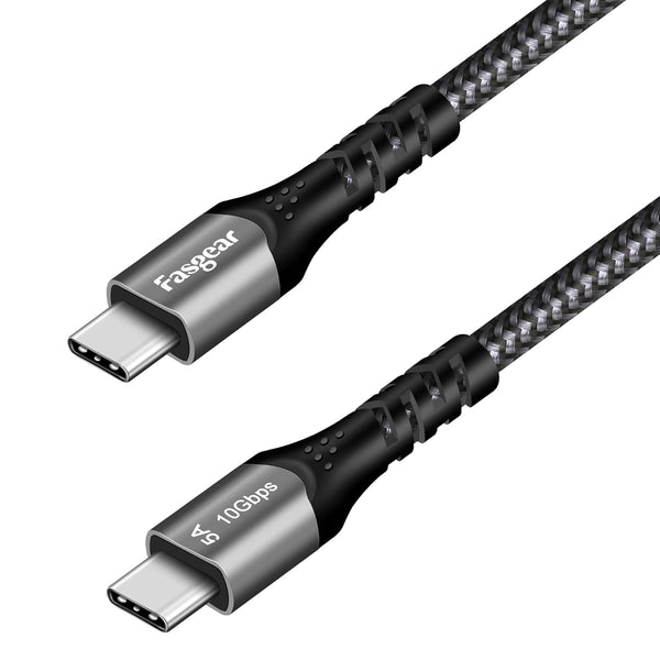 Fasgear 6ft USB C to USB C Cable, 10Gbps, 100W Fast Charge, 4K@60Hz, Compatible with MacBook, Quest, SSD & More.