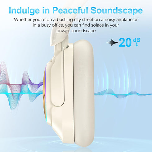 65h Noise Cancelling Over Ear Wireless Bluetooth Headphones with Microphone, Playtime, Clear Calls, Comfort Fit