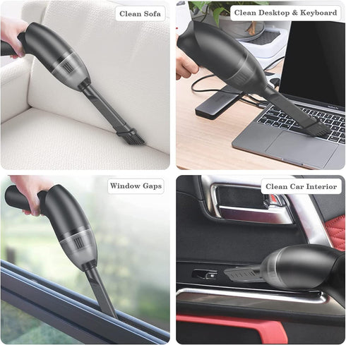 Keyboard Vacuum Cleaner Mini Rechargeable Cordless Vacuum, Desk Cleaner with LED Light for Dust, Hair, Crumbs