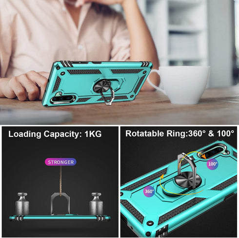 LUMARKE Galaxy Note 10+ Plus Case, Military Grade Heavy Duty Protective Phone Cover with Magnetic Ring Kickstand