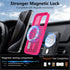 MOCCA Strong Magnetic Slim Translucent Case for iPhone 15 Pro, Military Drop Protection, Hot Pink