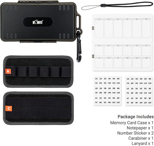 Durable USB Flash Drive Case, Water-Resistant Organizer for 12 USB Drives and 24 Memory Cards, Shockproof